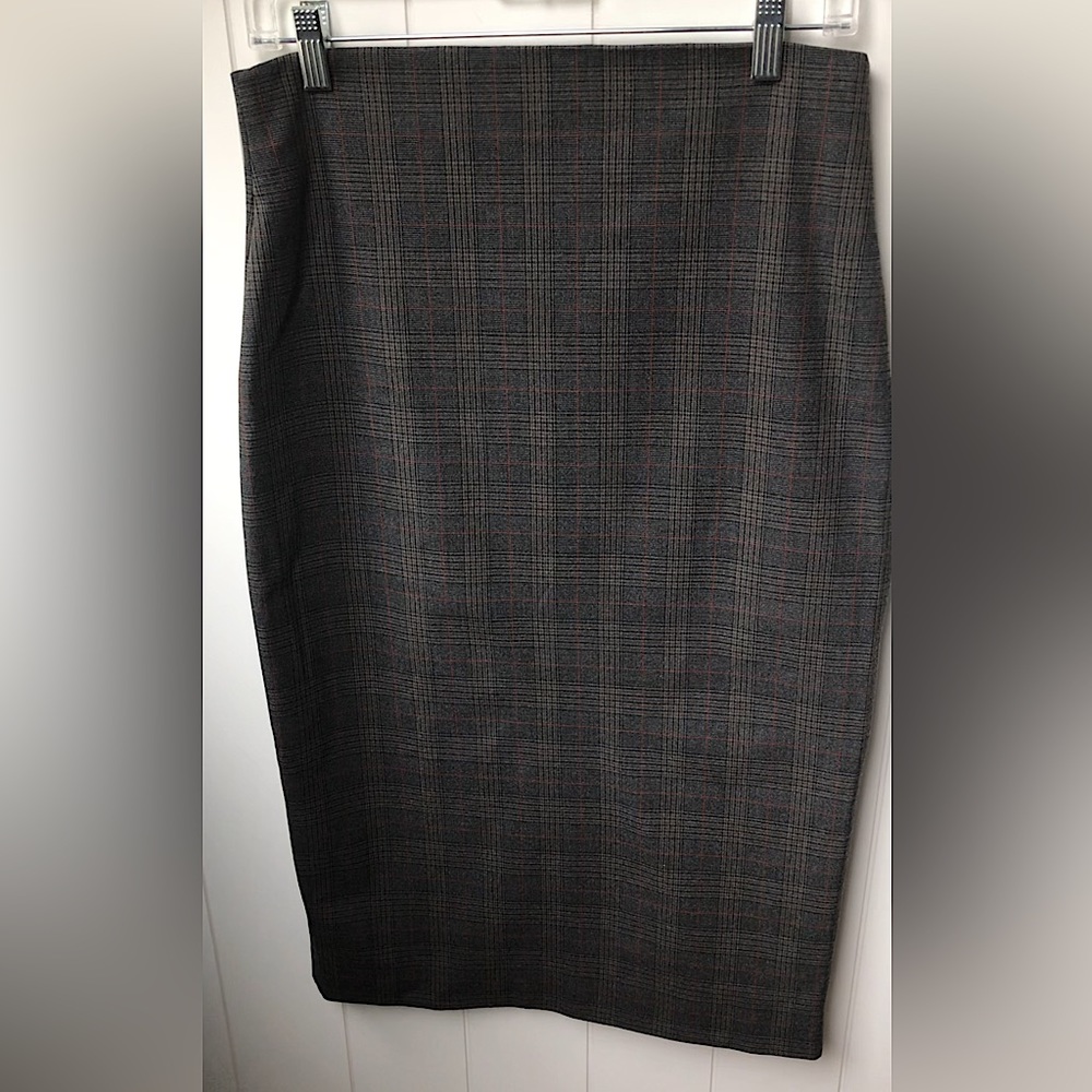 Zara high waisted pencil skirt /midi pencil skirt /plaid skirt /high waist skirt
